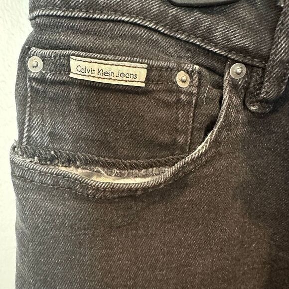 Calvin Klein Black Denim Mini Skirt M Stretch - Picture 3 of 10